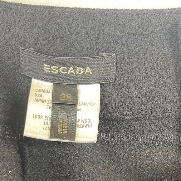 Escada Black Wool Flare Leg Pants Sz 38/US Medium - Picture 4 of 6